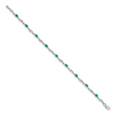 14k White Gold Diamond and Emerald Bracelet